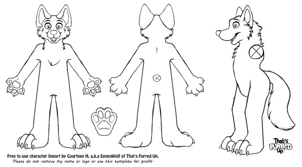 Wolf/ Canine Free to use Template 3 by ThatsFurredUp Fur Affinity