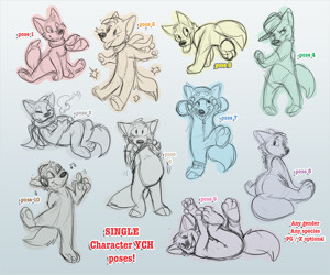 RARE - YCH Character poses - Cute! 