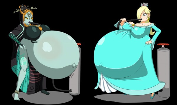 Midna And Rosalina Belly Inflation By Spooky Gh0st Fur