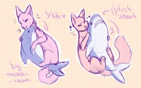 ych cat with plush shark (*≧ ω ≦*) (closed) .