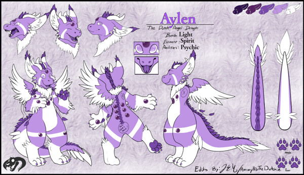 Aylen the Dutch Angel Dragon - Reference Sheet by Shendori -- Fur