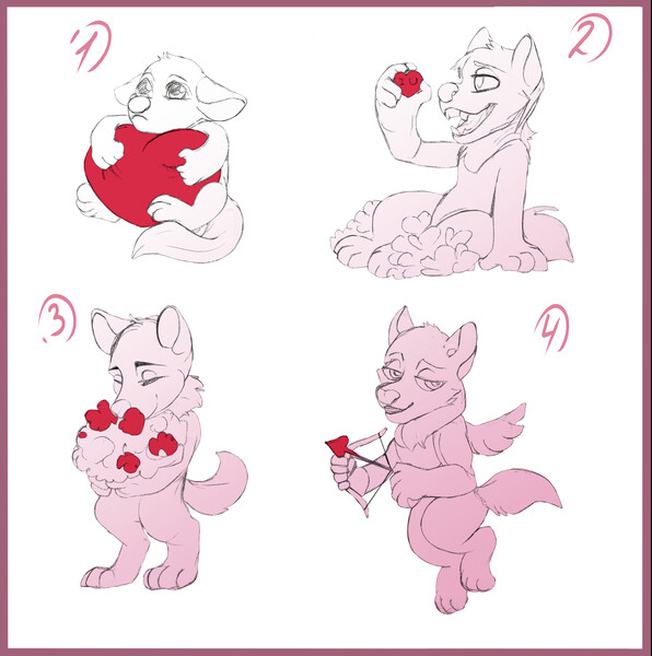 Ych: Chibi - "Valentine's day" by Bazted.