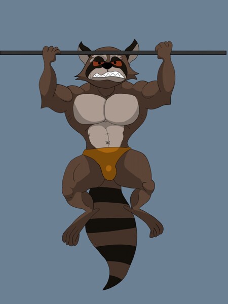 Rocket Raccoon Pull Up Practice by Mint~Chip -- Fur ...