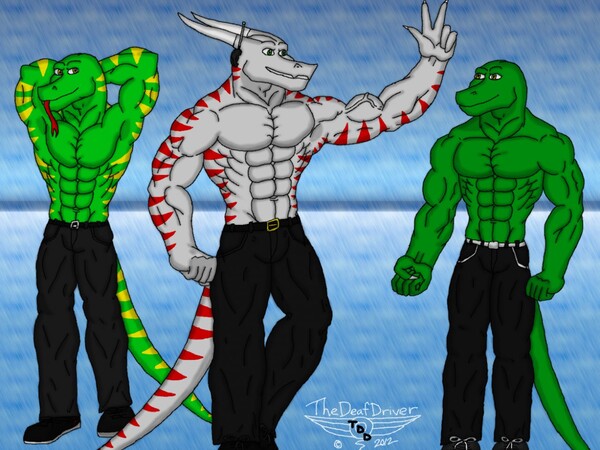 The three muscle guys by TheDeafDriver -- Fur Affinity [dot] net